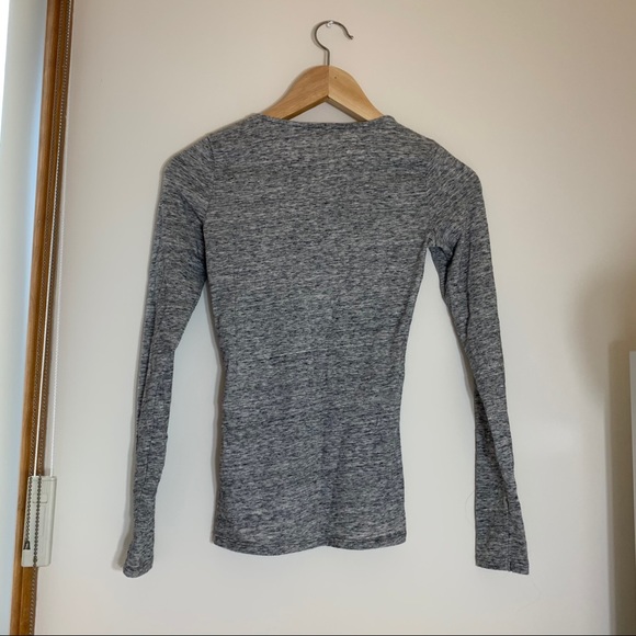 hollister heather gray lace up long sleeve top - Picture 4 of 4